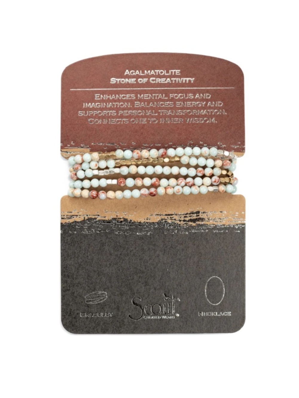 Scout Curated Wears
Stone Wrap Agalmatolite/Silver/Gold - Stone of Creativity